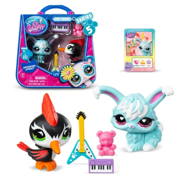 imagen de Littlest Pet Shop: Paquete de figura de mascota doble S5 - Pájaro carpintero y Conejo 2