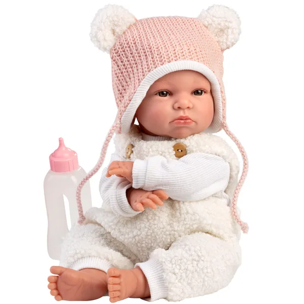 imagen de Llorens: Lara muñeca llorona de 38 cm con gorro de orejas de oso 1