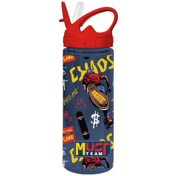 imagen de Luna: Botella de plástico con diseño de Must Team y pajita en varias versiones 500ml 1ud 5