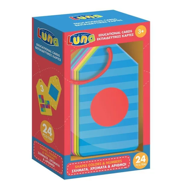 imagen de Luna: Colores, formas y números set de tarjetas de aprendizaje de 24 piezas 1
