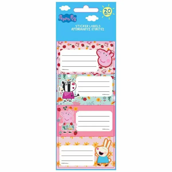 imagen de Luna: Etiquetas para cuadernos de Peppa Cerdita, paquete de 20 unidades 1