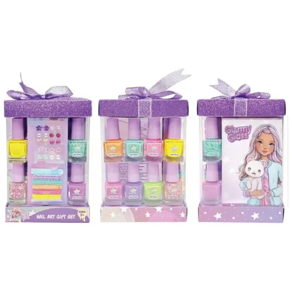 imagen de Luna: Glammy Gloss esmalte de uñas brillante set de regalo con accesorios para el cabello y decoraciones de uñas 17 piezas 1