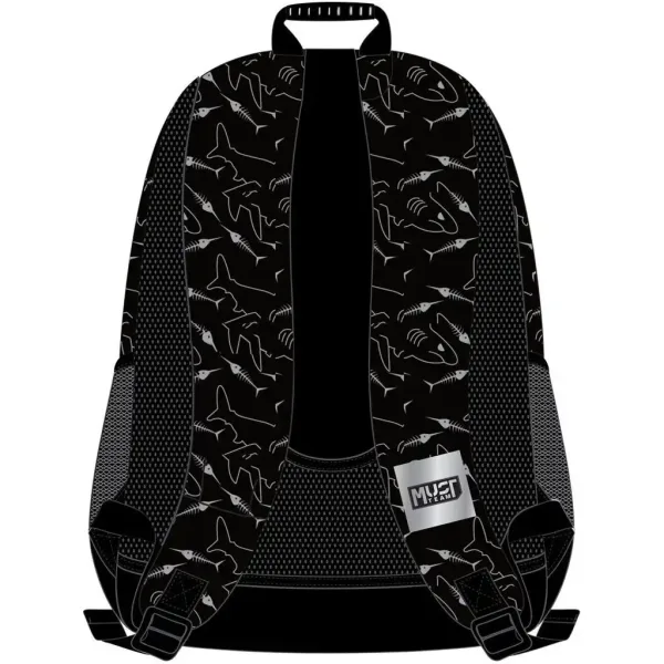 imagen de Luna: Mochila escolar Must Team con diseño de tiburón redondeado de 3 compartimentos, mochila 32x18x43cm 2