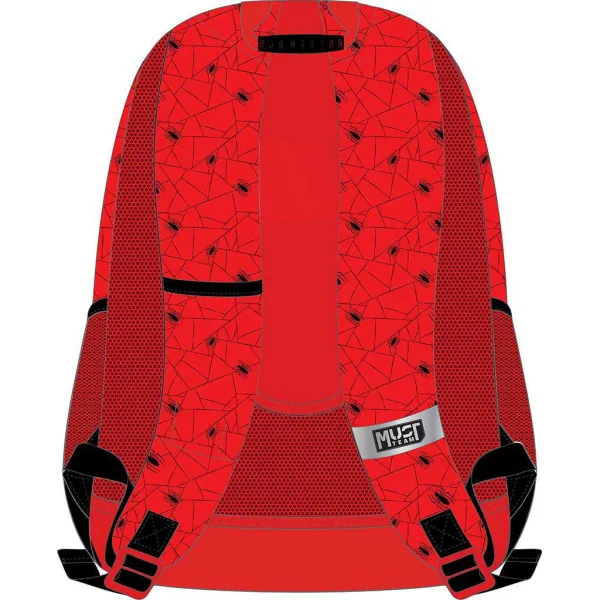 imagen de Luna: Mochila escolar roja redondeada de 3 compartimentos del equipo de Spider-Man, mochila 32x18x43cm 2