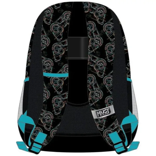 imagen de Luna: Must Team Game on mochila escolar redondeada de 3 compartimentos con diseño de balón de fútbol, mochila 32x18x43cm 2
