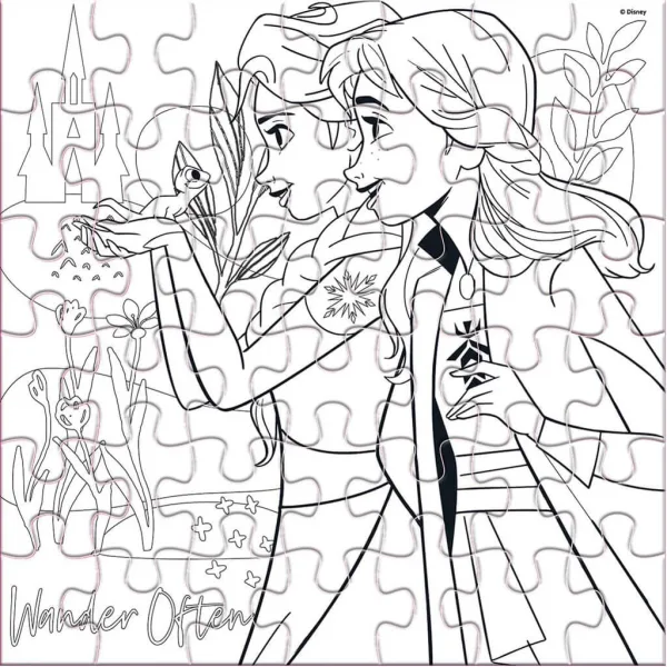 imagen de Luna: Puzzle coloreable de 42 piezas de los hermanos de Frozen 2 3