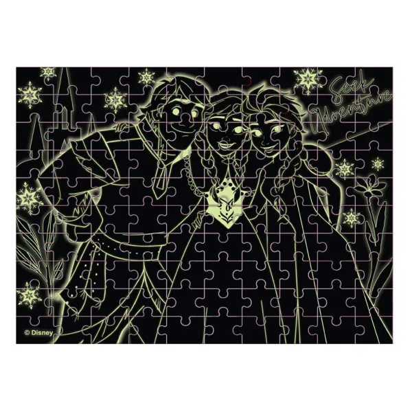 imagen de Luna: Puzzle de 100 piezas de Frozen que brilla en la oscuridad 3