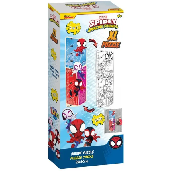 imagen de Luna: Spidey y sus maravillosos amigos medidor de altura para colorear puzzle maxi de 25 piezas 1