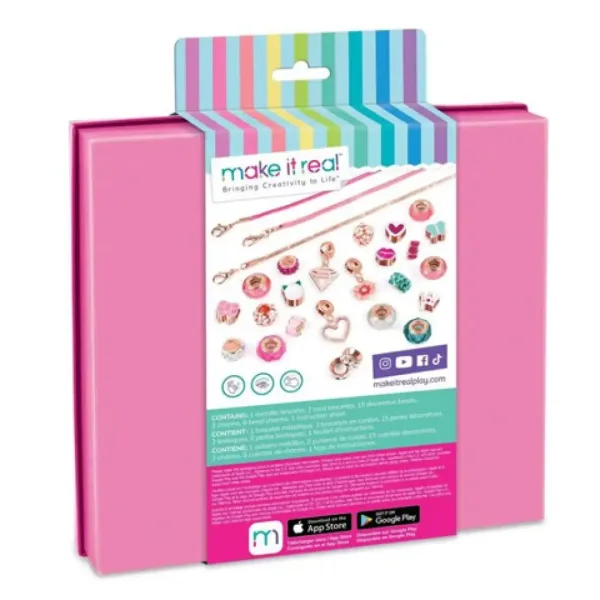 imagen de Make it Real: Pulseras de Colgante de Cristal Rosa 2