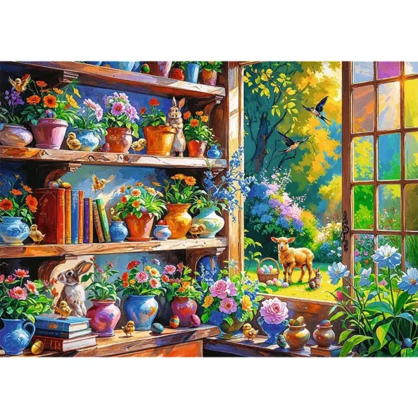 imagen de Mañana de primavera en la casa de flores – puzzle de 500 piezas – Trefl 2