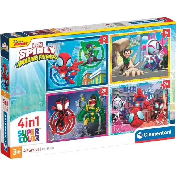 imagen de Marvel Spidey 4 en 1 Supercolor rompecabezas - Clementoni 1