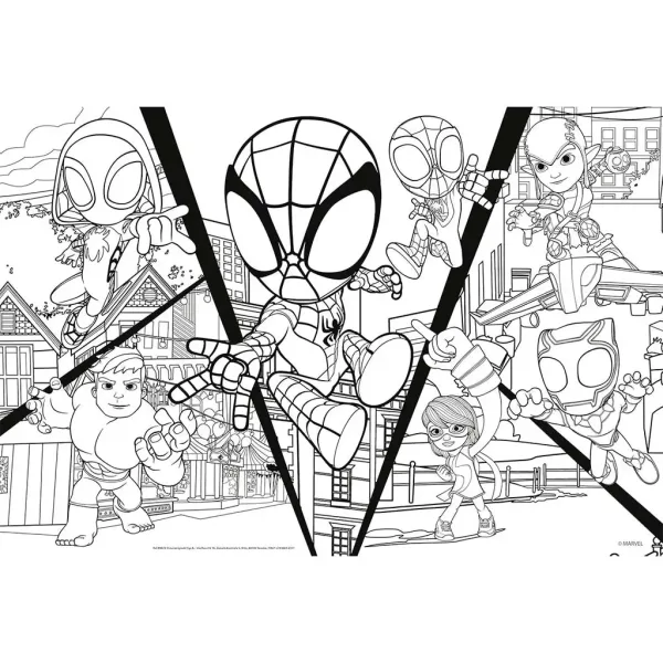 imagen de Marvel Spidey lucha 2 en 1 puzzle y colorear de 24 piezas 50x35cm - Lisciani 2