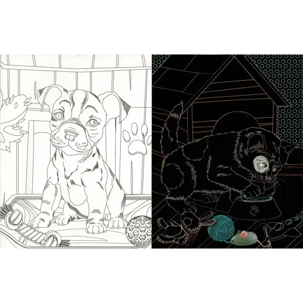imagen de Mascotas ocultas - Libro para colorear con páginas rasguñadas y para colorear 2