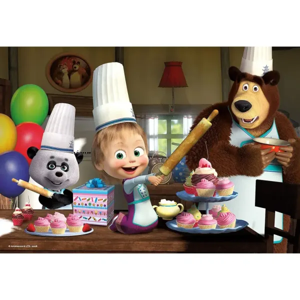 imagen de Masha y el oso horneando muffins rompecabezas de 24 piezas 50x35cm - Lisciani 2