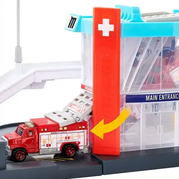 imagen de Matchbox: Juego de estación de rescate con helicóptero - Mattel 4