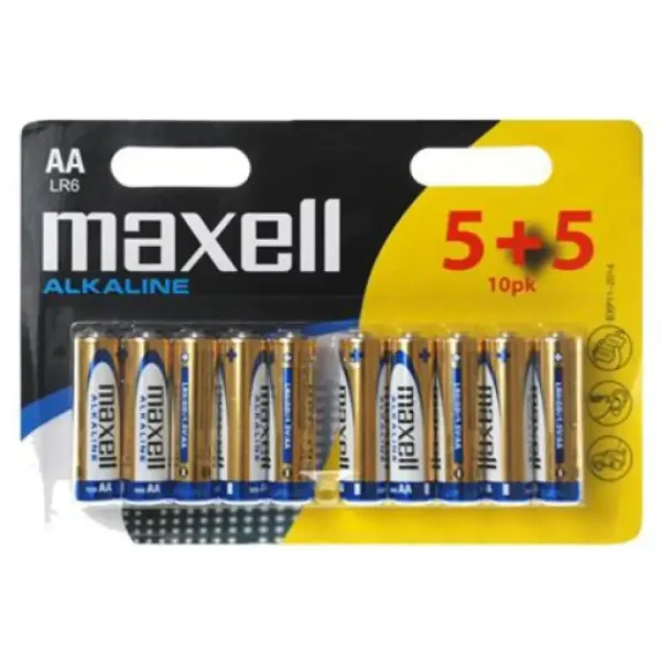 imagen de Maxell: Pilas alcalinas AA 1.5V LR6 5+5 unidades en blíster 1