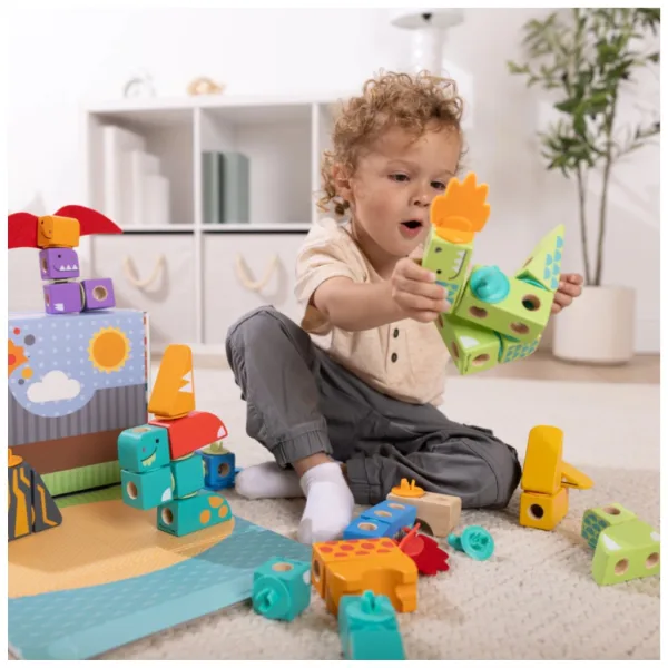 imagen de Melissa & Doug Blockables Juego de construcción de dinosaurios de 69 piezas 4