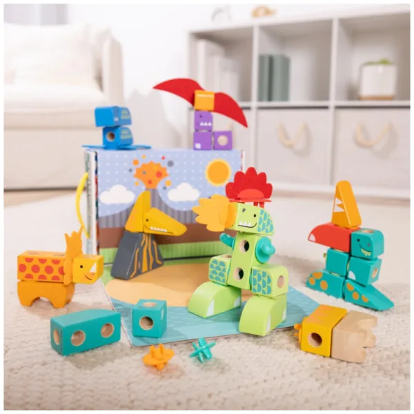 imagen de Melissa & Doug Blockables Juego de construcción de dinosaurios de 69 piezas 5
