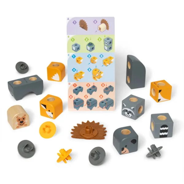 imagen de Melissa&Doug: Blockables - Conjunto de juego de animales del bosque de madera - Spin master 2