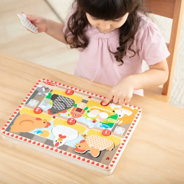 imagen de Melissa&Doug Push to Pop Puzzle – Puzzle de madera de gallinas felices - Spin Master 2