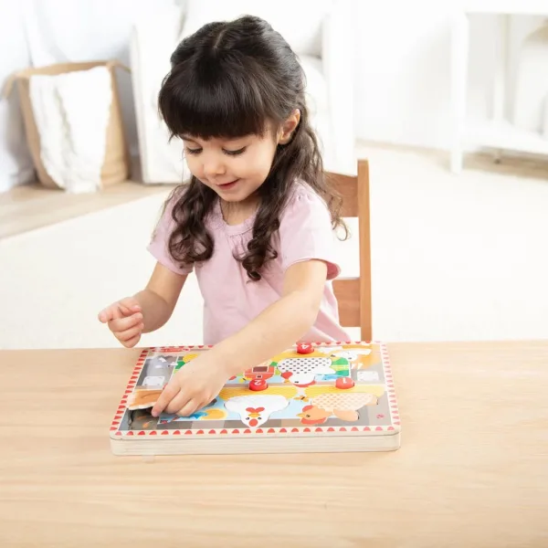 imagen de Melissa&Doug Push to Pop Puzzle – Puzzle de madera de gallinas felices - Spin Master 4