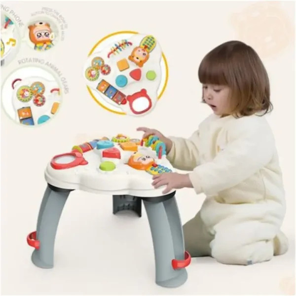 imagen de Mesa de aprendizaje multifuncional con sonido gris-blanco 2