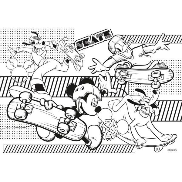 imagen de Mickey Mouse 2 en 1 60 piezas puzzle y colorear 50x35cm - Lisciani 3