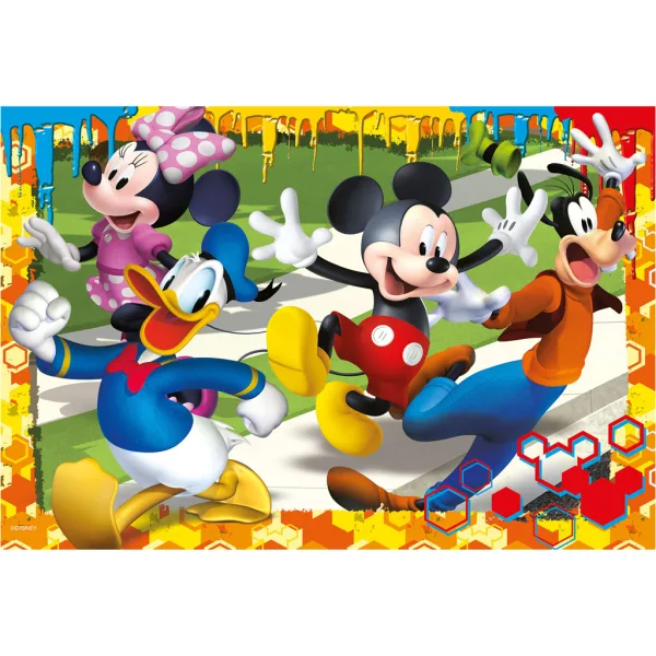 imagen de Mickey Mouse 2 en 1 puzzle de 250 piezas y libro para colorear 50x35cm - Lisciani 2