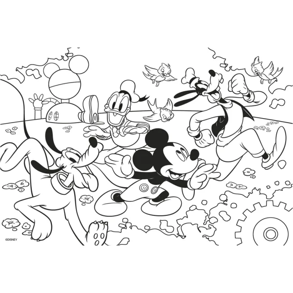 imagen de Mickey Mouse 2 en 1 puzzle de 250 piezas y libro para colorear 50x35cm - Lisciani 3