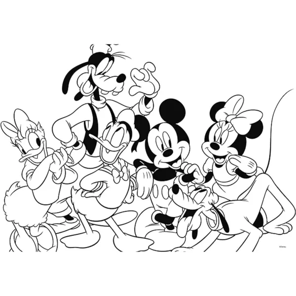 imagen de Mickey Mouse 2 en 1 puzzle maxi de 2x12 piezas y colorear - Lisciani 4