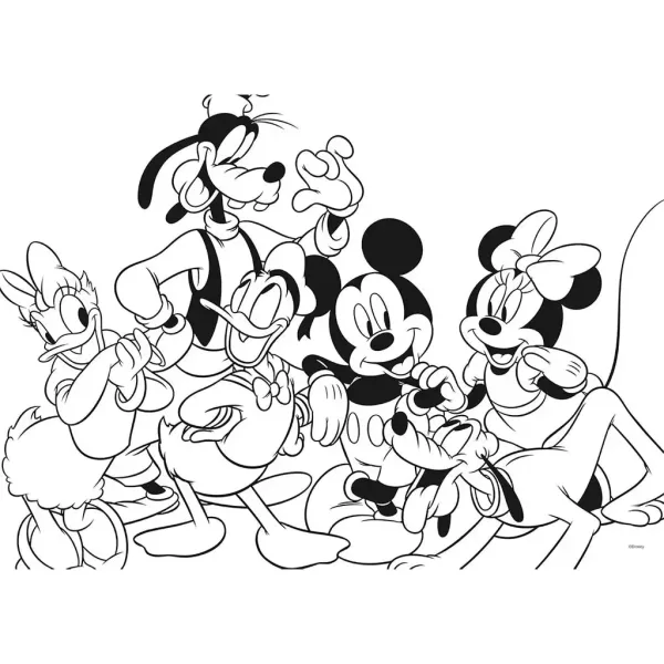 imagen de Mickey Mouse y sus amigos 2 en 1 60 piezas maxi puzzle y colorear 70x50cm - Lisciani 2