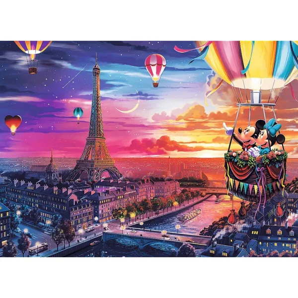 imagen de Mickey y Minnie en París 1000 piezas Premium plus quality puzzle - Trefl 2