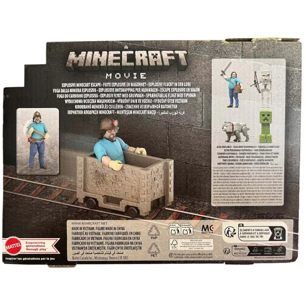 imagen de Minecraft La Película - Steve y el set de juego del carrito de mina - Mattel 2