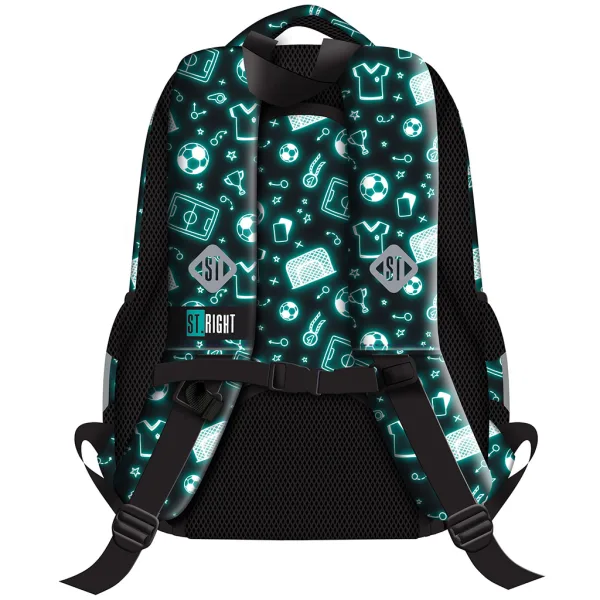imagen de Mochila escolar de fútbol St.Right Neon BP26 39x27x17cm 2