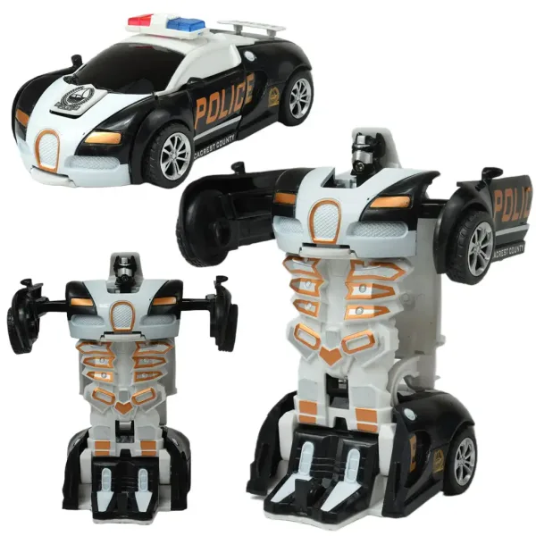 imagen de Modelo de coche: Bugatti Veyron de policía transformable en robot con ruedas, disponible en varias versiones, 13cm, 1ud 2