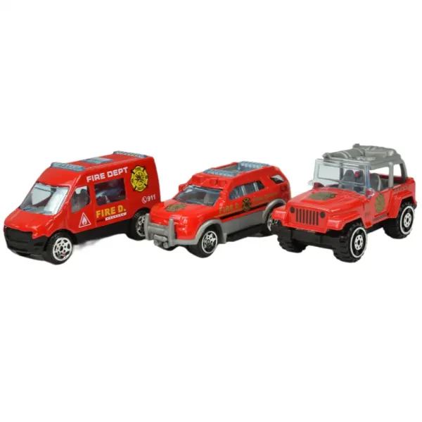 imagen de Modelo de coche: Set de vehículos de servicio público de 16 piezas, de rescate, bomberos, militares y maquinaria 6