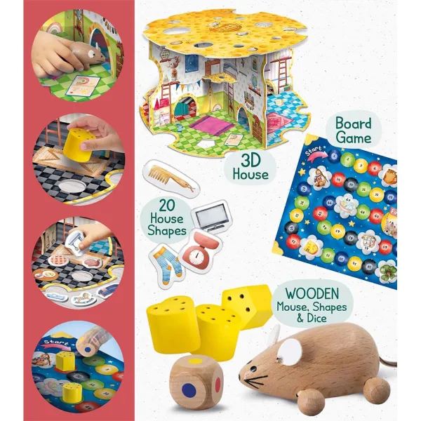 imagen de Montessori: La Casa del Ratón - Juego de Mesa Egérlak - Lisciani 3