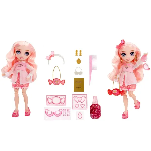 imagen de Muñeca de moda Rainbow Crystal Bella con accesorios para hacer tú mismo 2