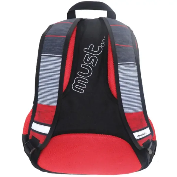 imagen de Must: Rojo-Negro 2 en 1 mochila escolar de cuatro compartimentos, mochila 47x25x33cm 2