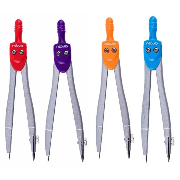 imagen de Nebulo: Compás de metal en estuche de PVC con 1 punta extra en varios colores 2