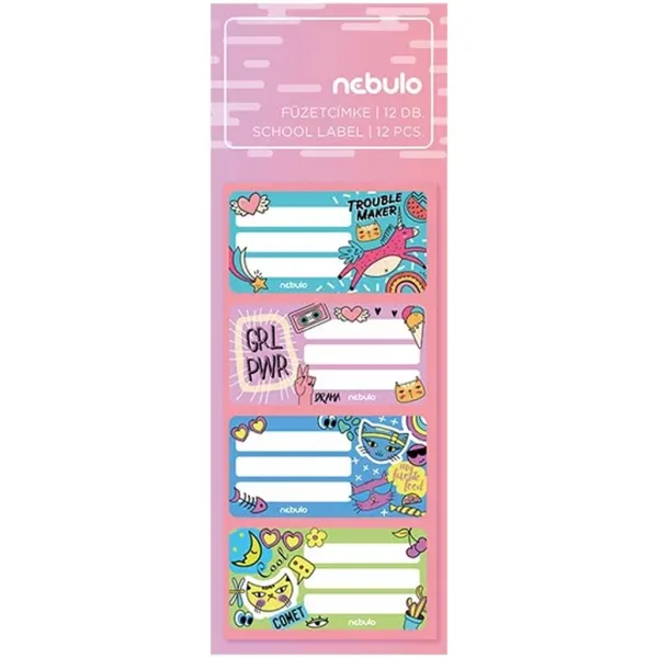 imagen de Nebulo: Etiquetas para cuadernos Girl Power set de 12 unidades 1