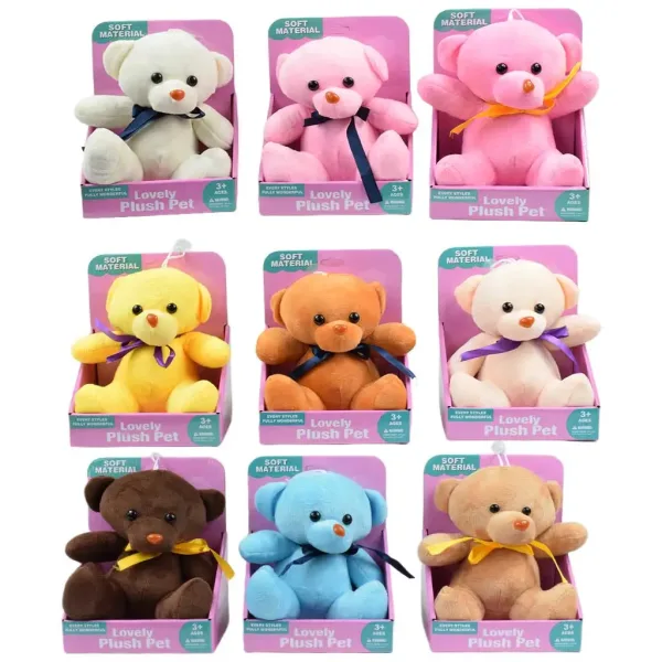 imagen de Osito de peluche Lovely suave y esponjoso con disco adhesivo en varios colores 16cm 1ud 2