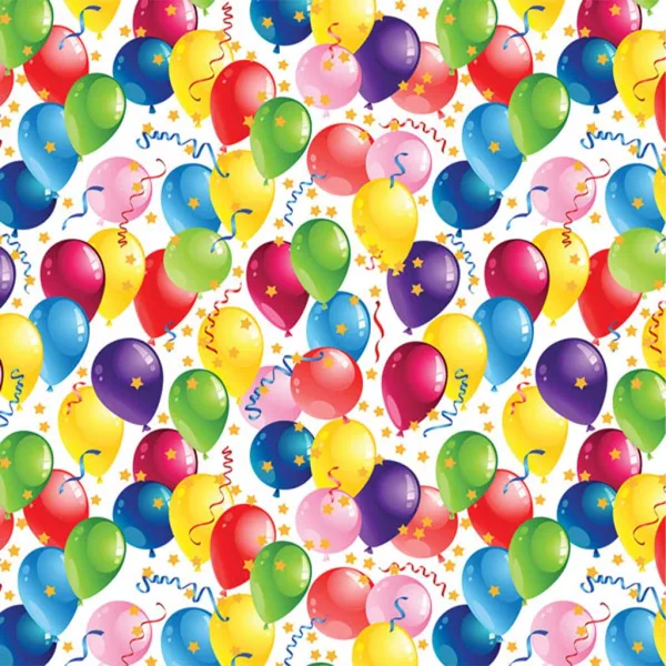 imagen de Papel de regalo con estampado de globos de colores 100x70cm 1