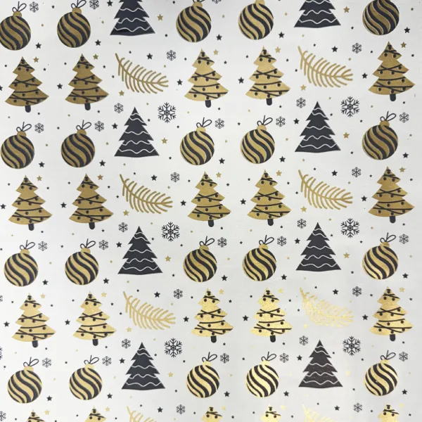 imagen de Papel de regalo de bola decorativa dorada 200x70cm 1