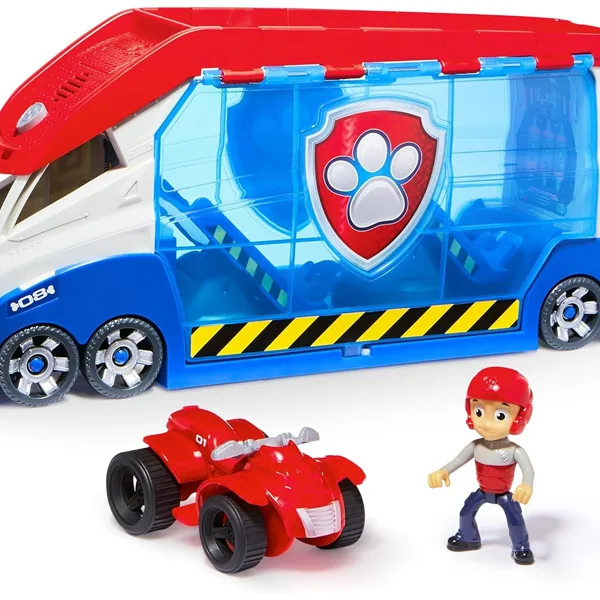 imagen de Paw Patrol: Camión de transporte de equipo de misión con sonido, figura de Ryder y su vehículo - Spin Master 2