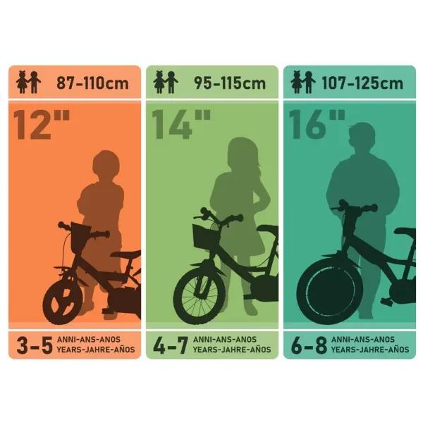 imagen de Paw Patrol Skye bicicleta infantil de 14” con cesta y asiento para muñeca en color rosa y verde menta – bicicleta Dino Bikes 5
