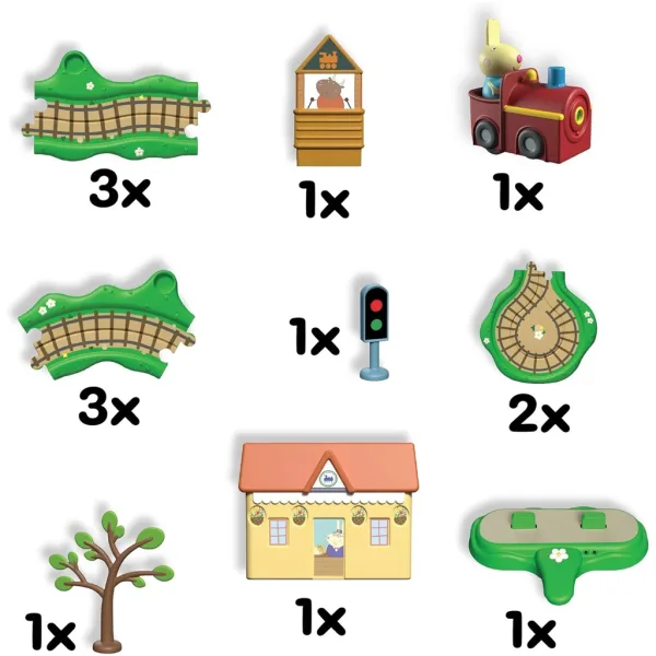 imagen de Peppa Cerdita Whizz-Around Conejita Rebeca con tren rojo juego de juguetes 2