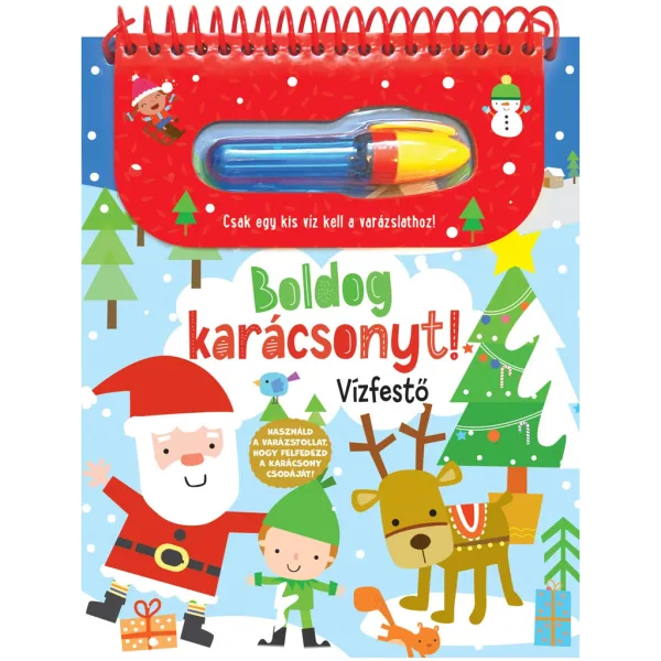 Pintura con agua: cuaderno para colorear de Navidad