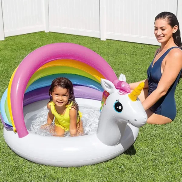 imagen de Piscina inflable para bebés con unicornio 127x102x69cm - Intex 2