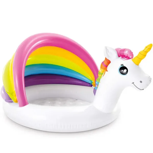 imagen de Piscina inflable para bebés con unicornio 127x102x69cm - Intex 1